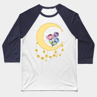 Moon Flowers Baseball T-Shirt